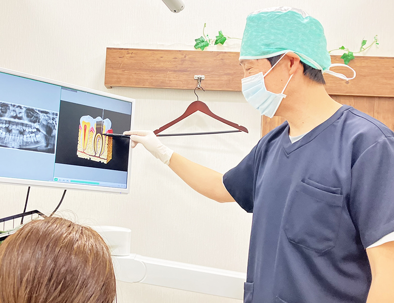 八千代緑が丘駅より徒歩1分の歯医者、公園都市プラザわかば歯科のマイクロスコープ精密治療